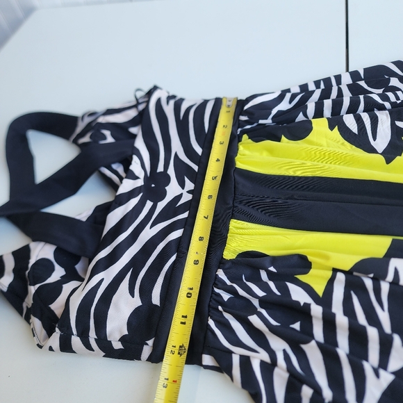 Inc International Concepts Women's Asymmetrical Hem Black Yellow Maxi Dress XS - Picture 11 of 13